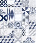 Cement Tiles Wallpaper, Blue