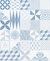 Cement Tiles Wallpaper, Pale Blue
