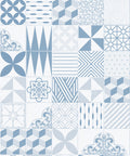 Cement Tiles Wallpaper, Pale Blue