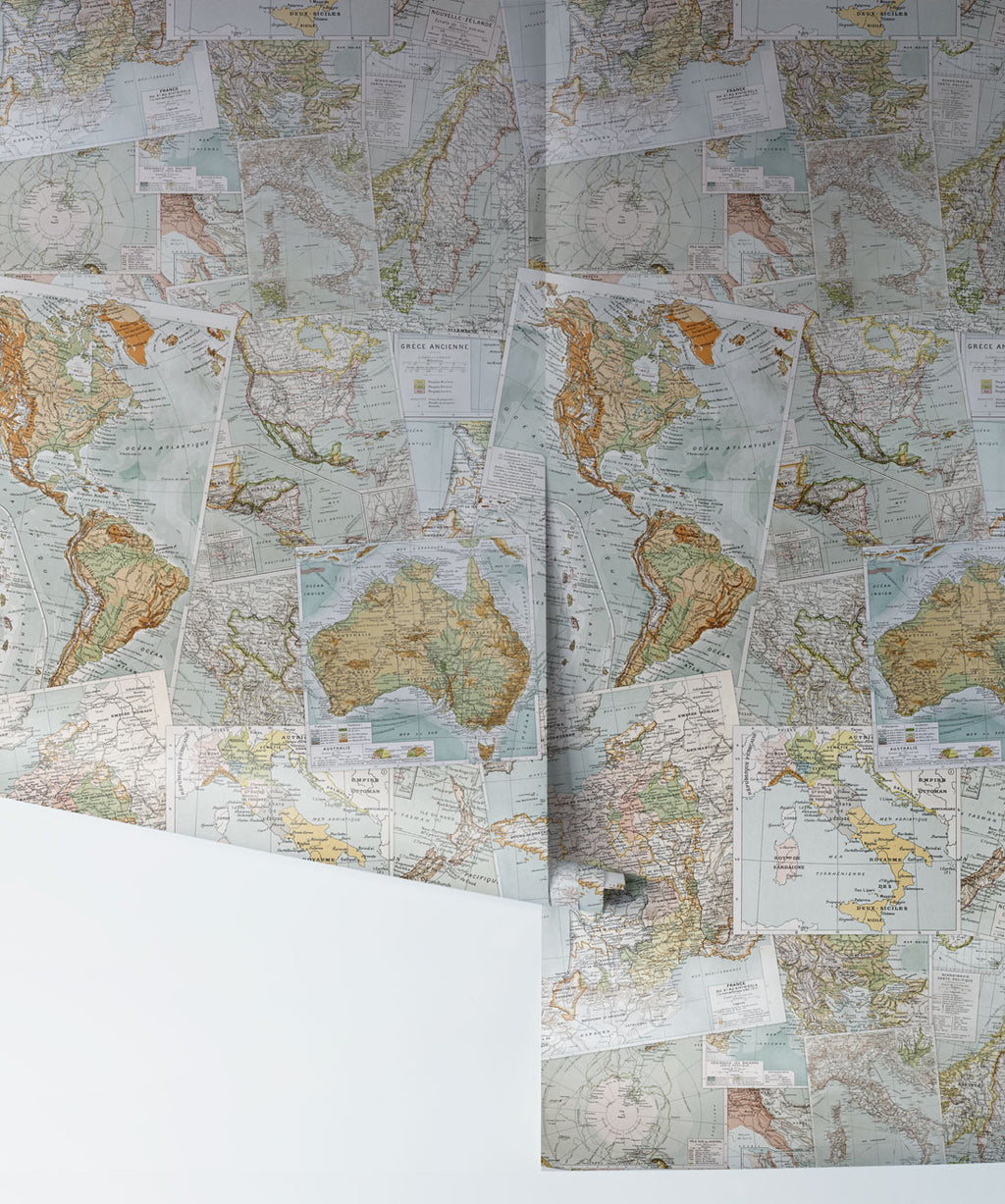 Vintage French Maps Wallpaper