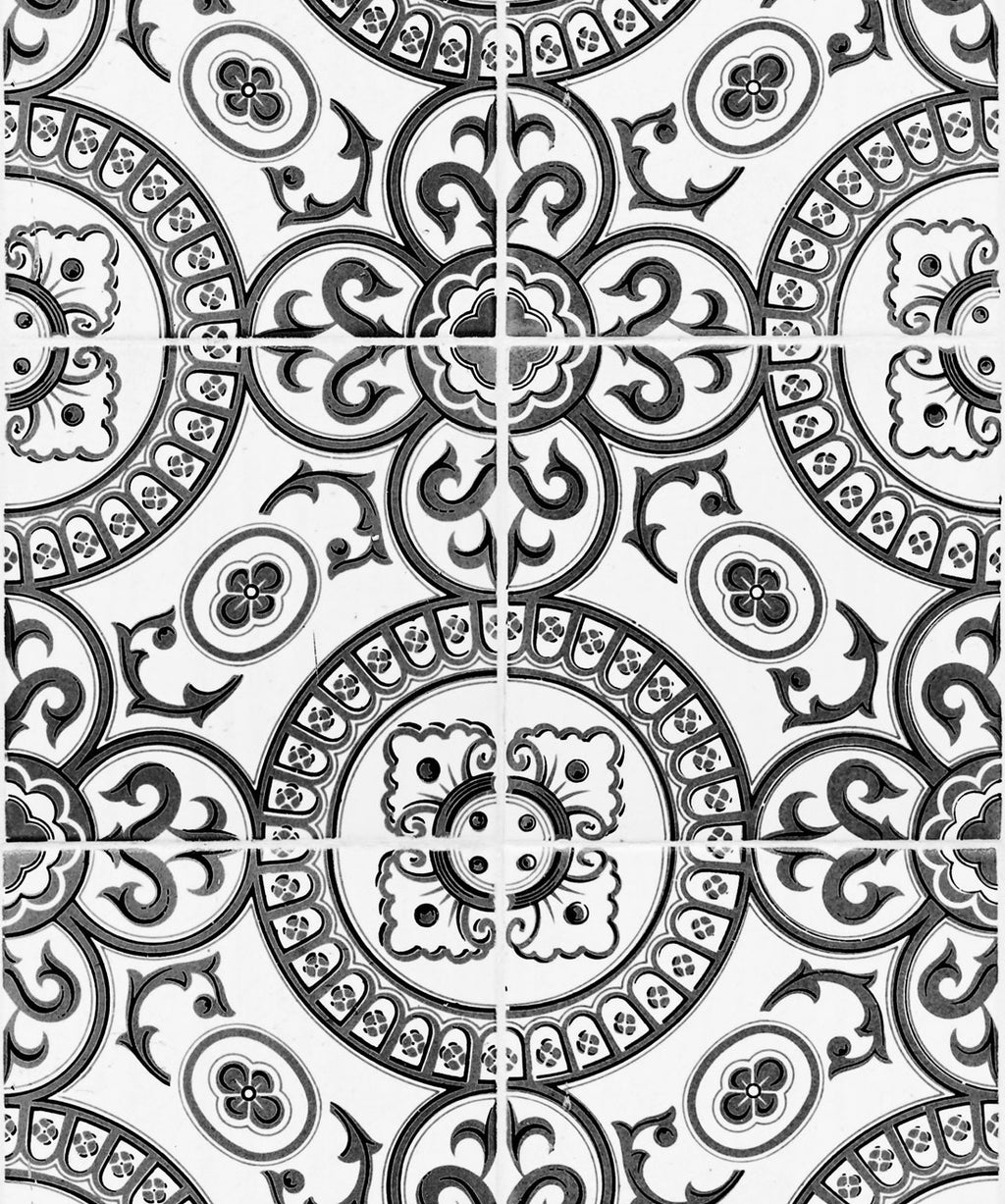 Heritage Tiles Wallpaper, Black
