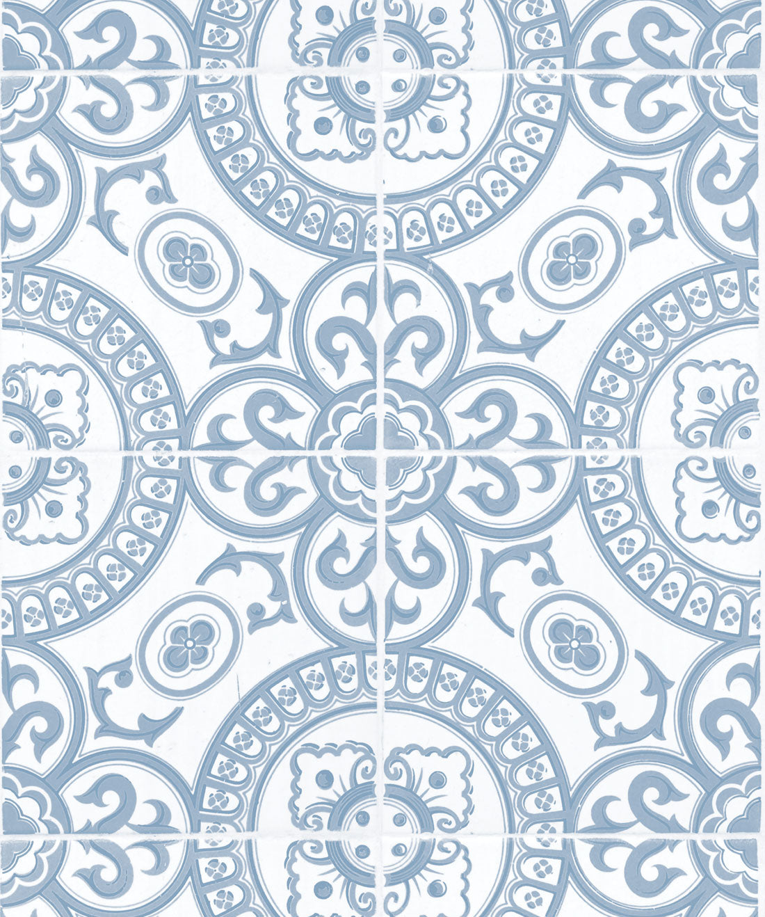 Heritage Tiles Wallpaper, Pale Blue