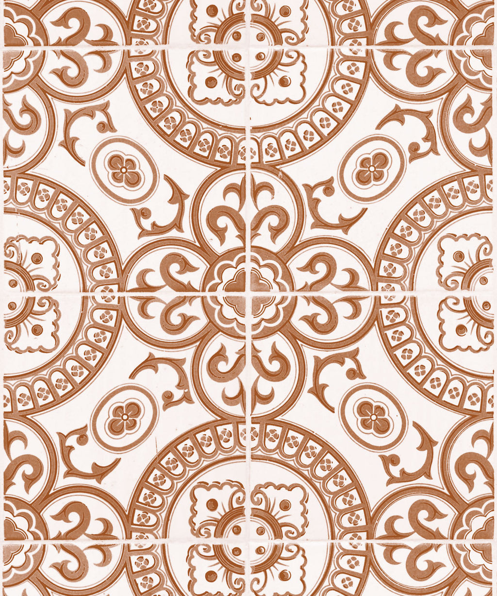 Heritage Tiles Wallpaper, Terracotta
