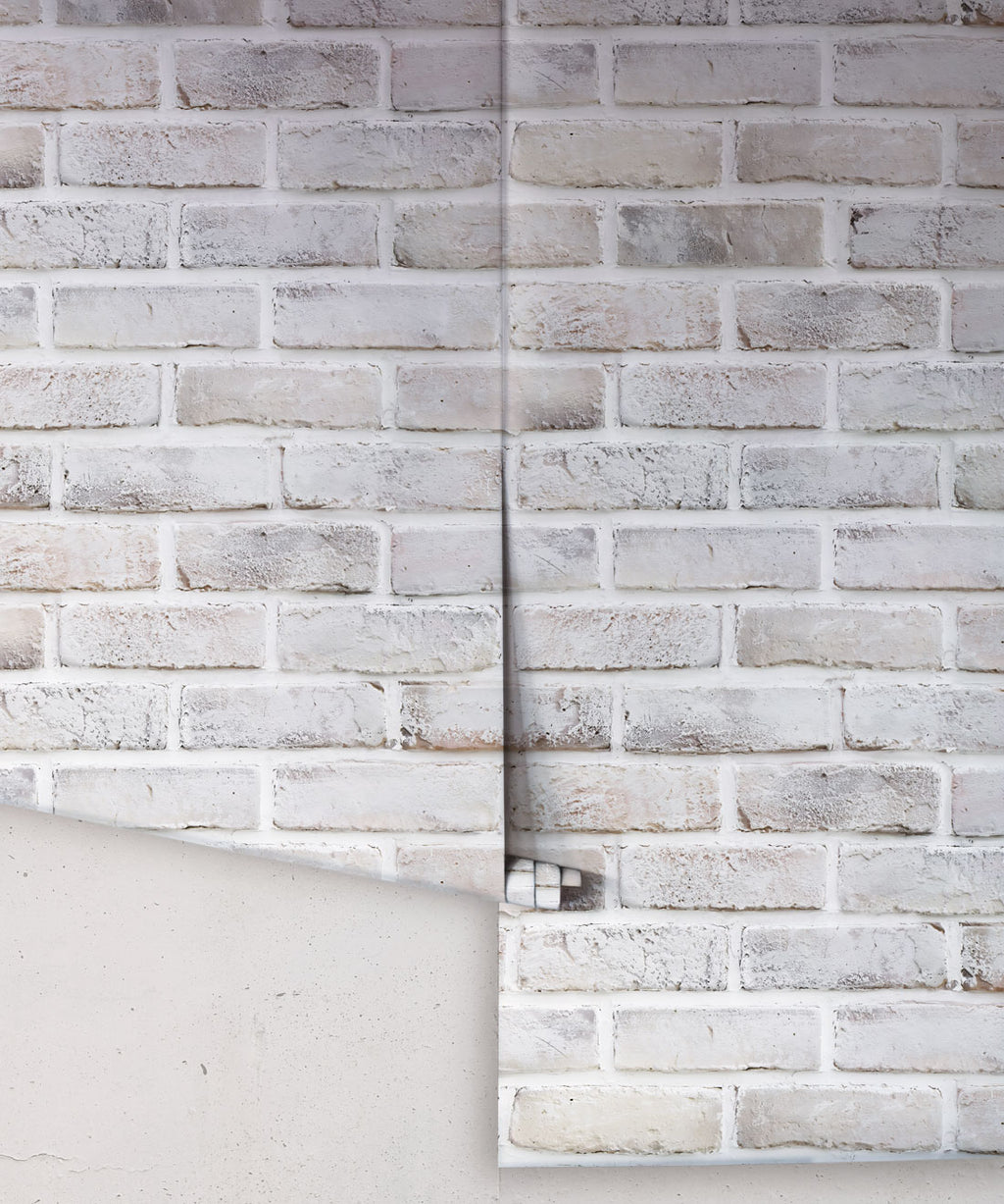Lime Washed Bricks Wallpaper