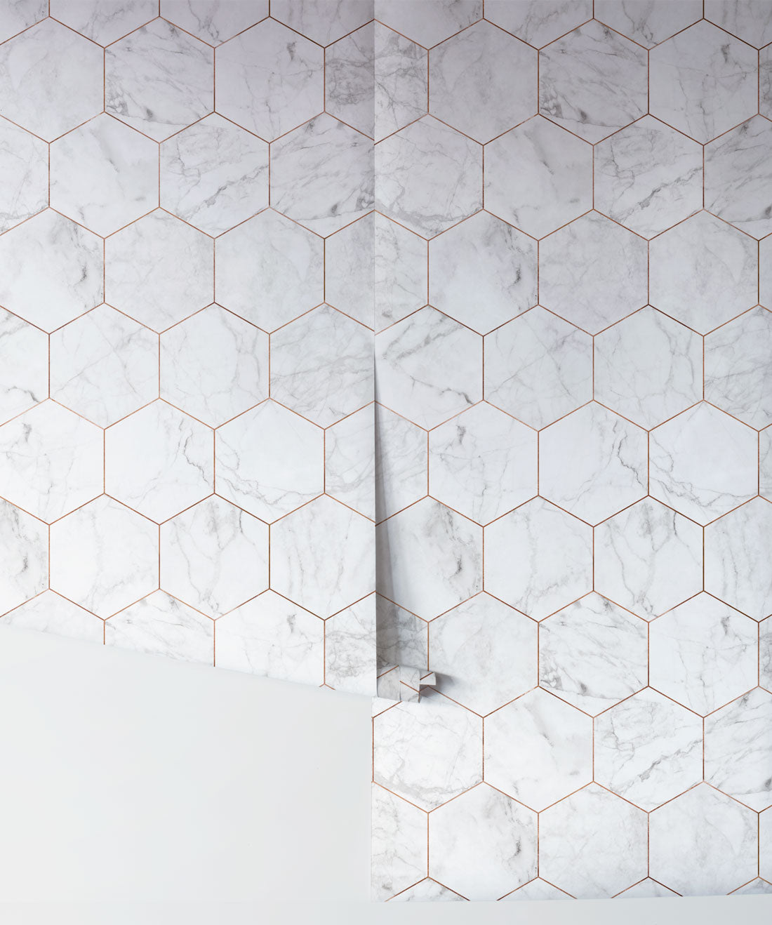 Marble & Copper Tiles Wallpaper