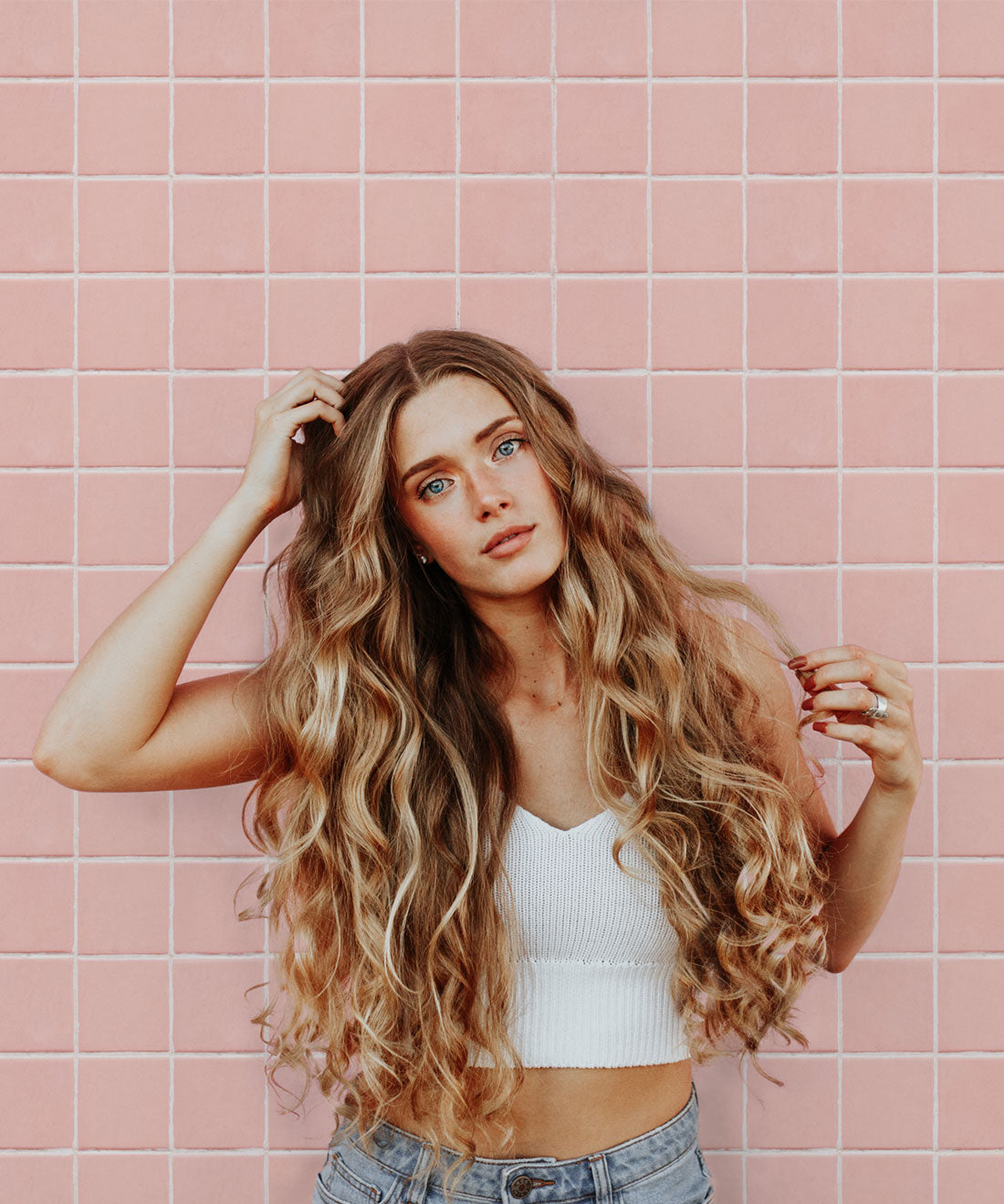 Pink Tiles Wallpaper