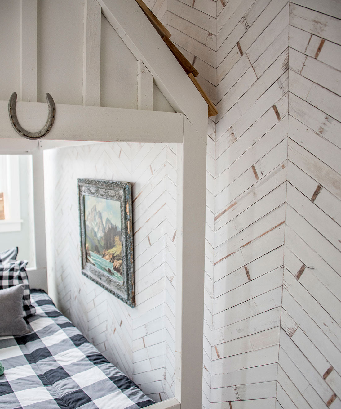 Distressed Timber Chevron Wallpaper