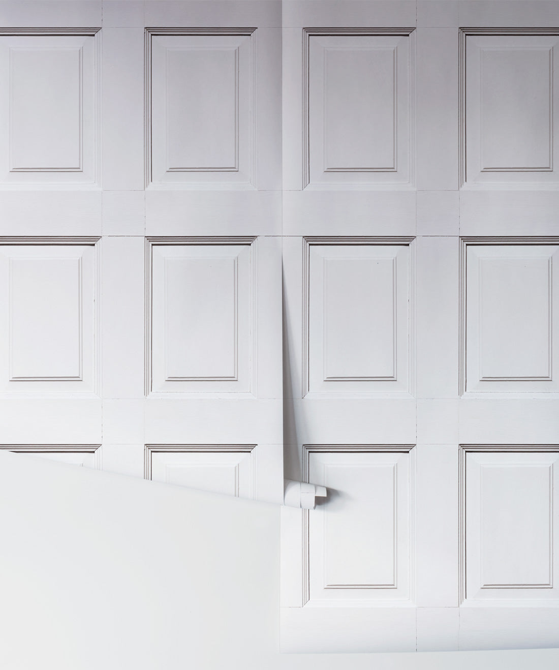 Wainscoting Wallpaper, White