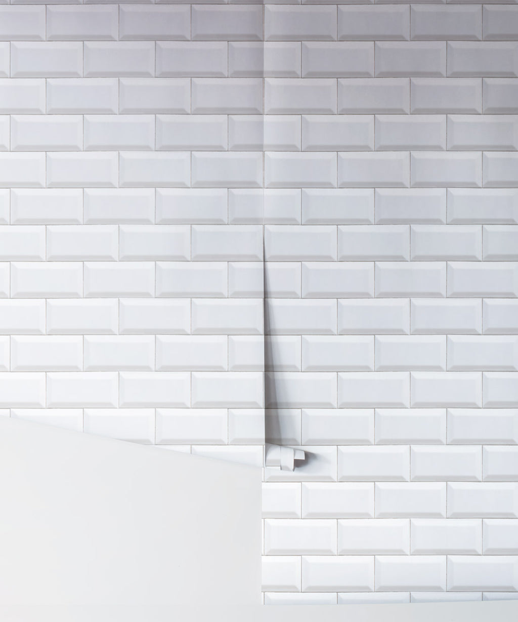 White Subway Tiles Wallpaper