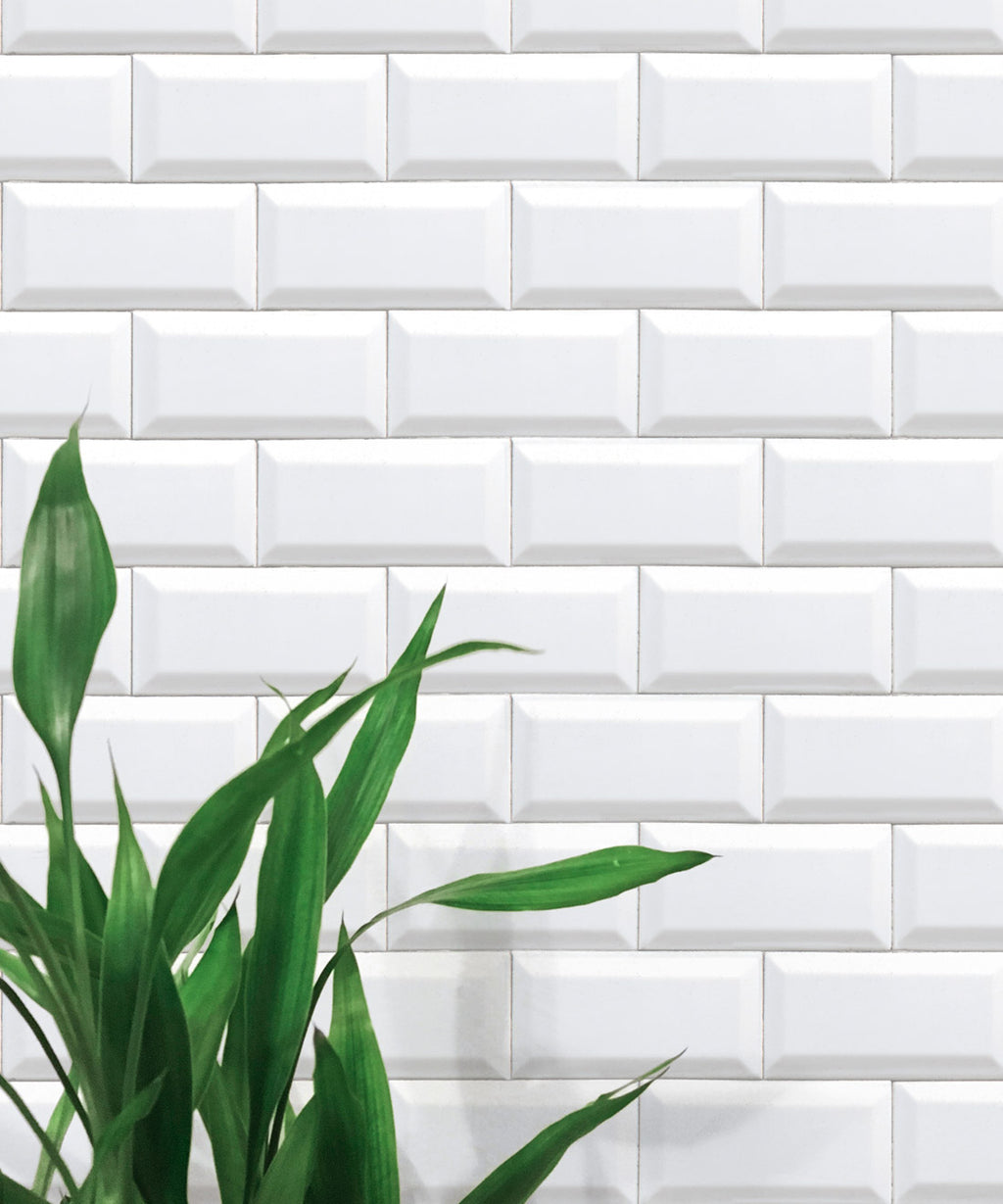 White Subway Tiles Wallpaper