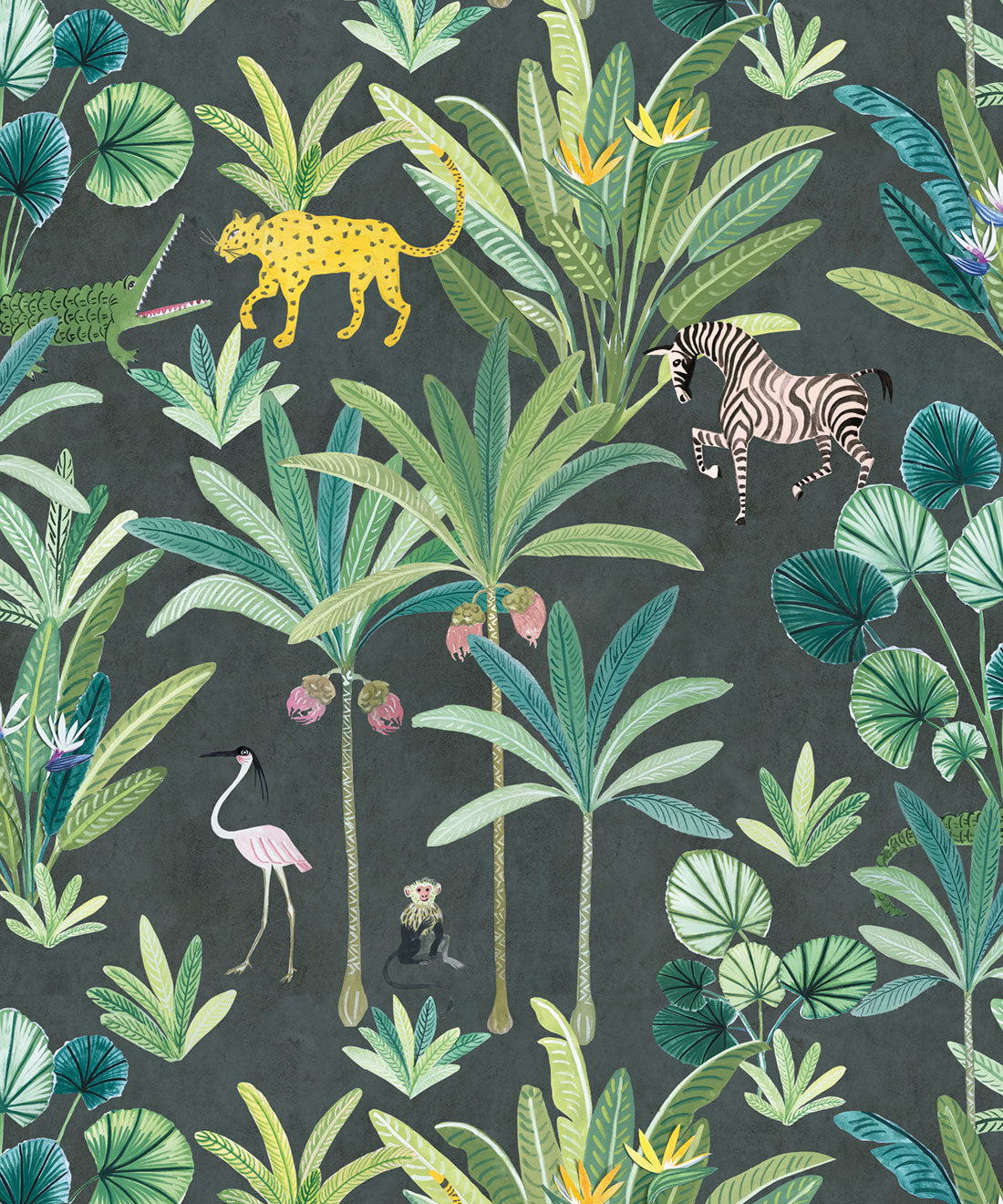 Animal Kingdom Wallpaper, Charcoal
