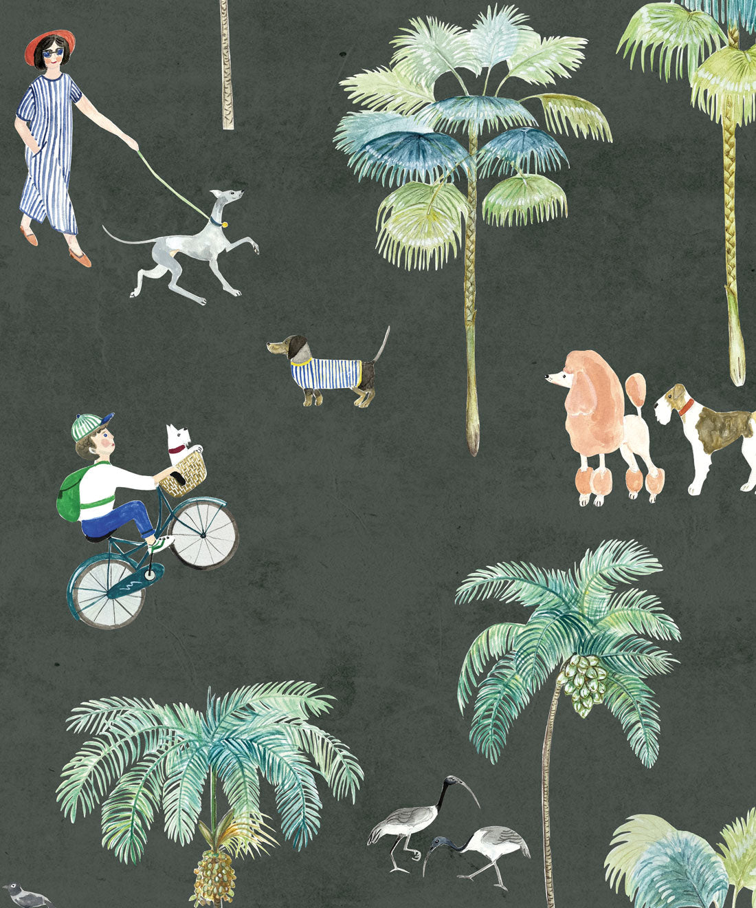 At The Dog Park Wallpaper, Charcoal