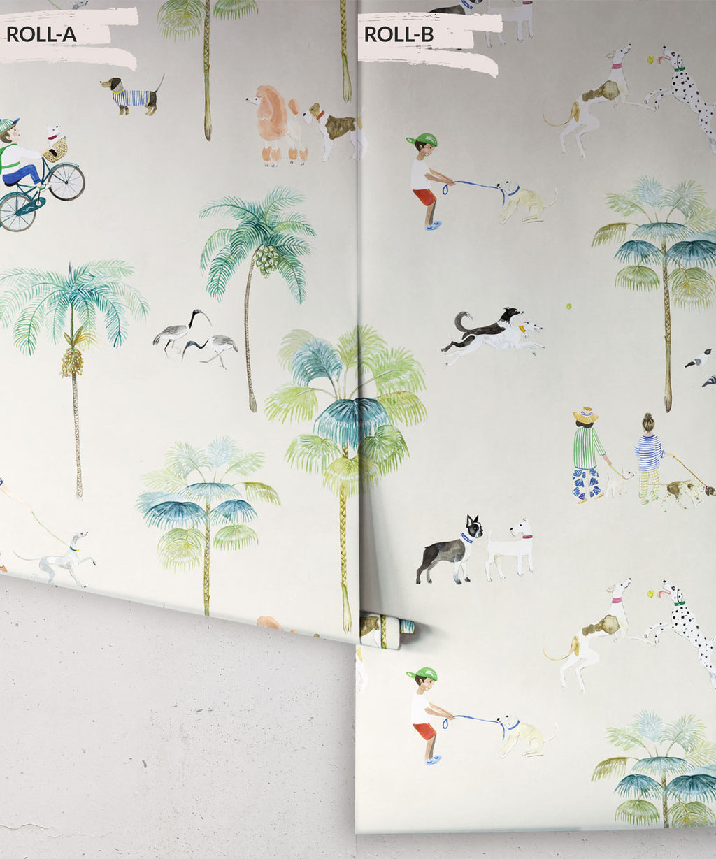 At The Dog Park Wallpaper, Cream