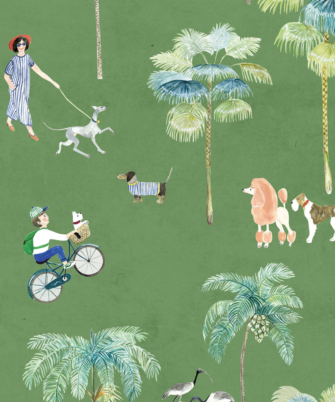 At The Dog Park Wallpaper, Green