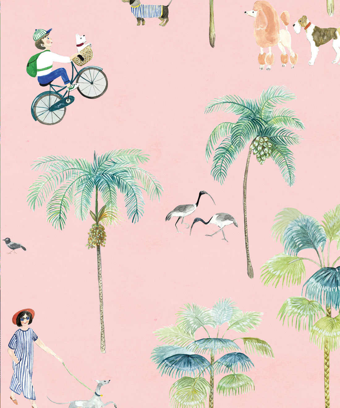 At The Dog Park Wallpaper, Pink