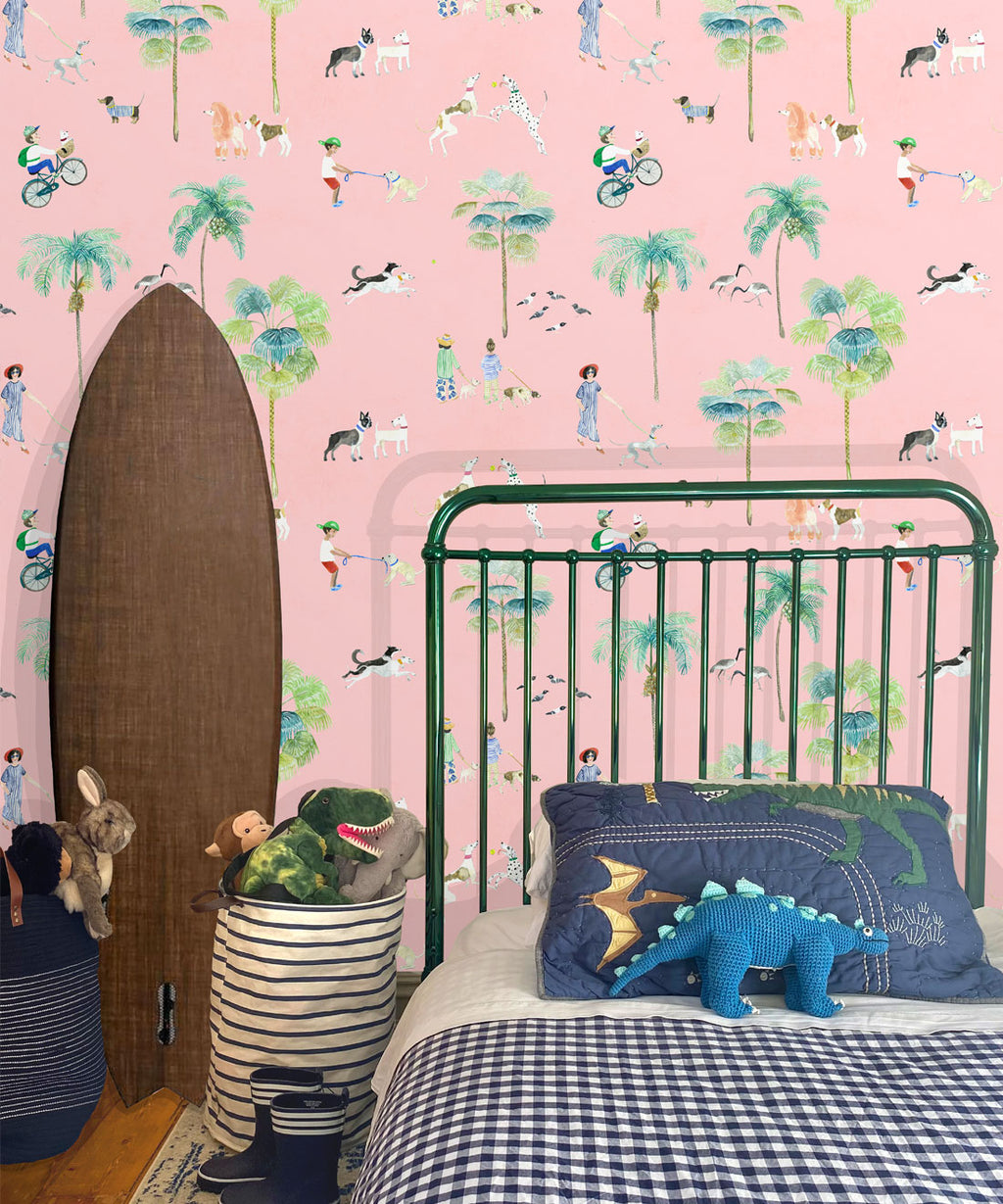 At The Dog Park Wallpaper, Pink