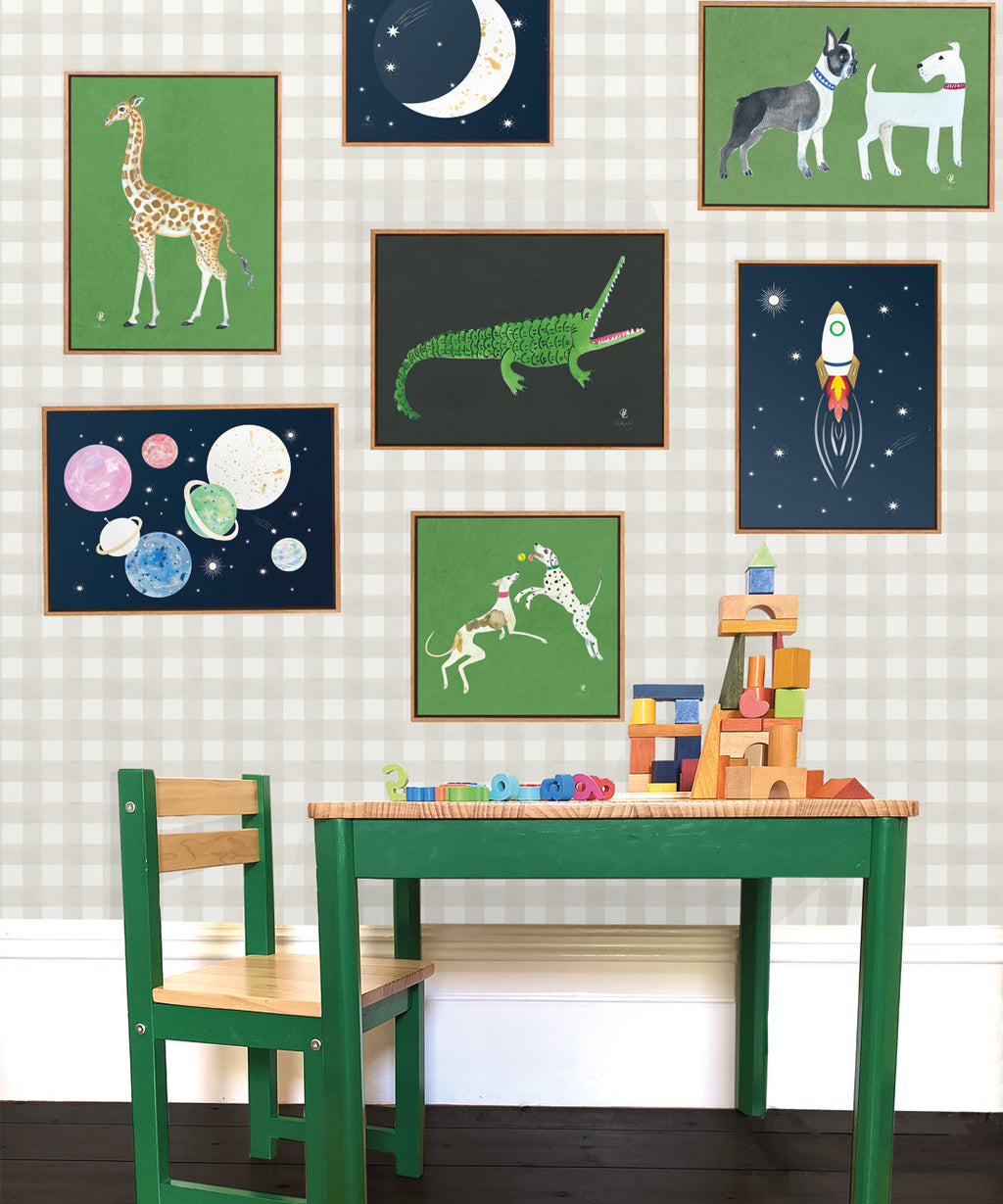 Check Wallpaper, Beige