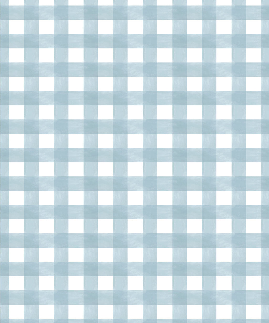 Check Wallpaper, Dusty Blue
