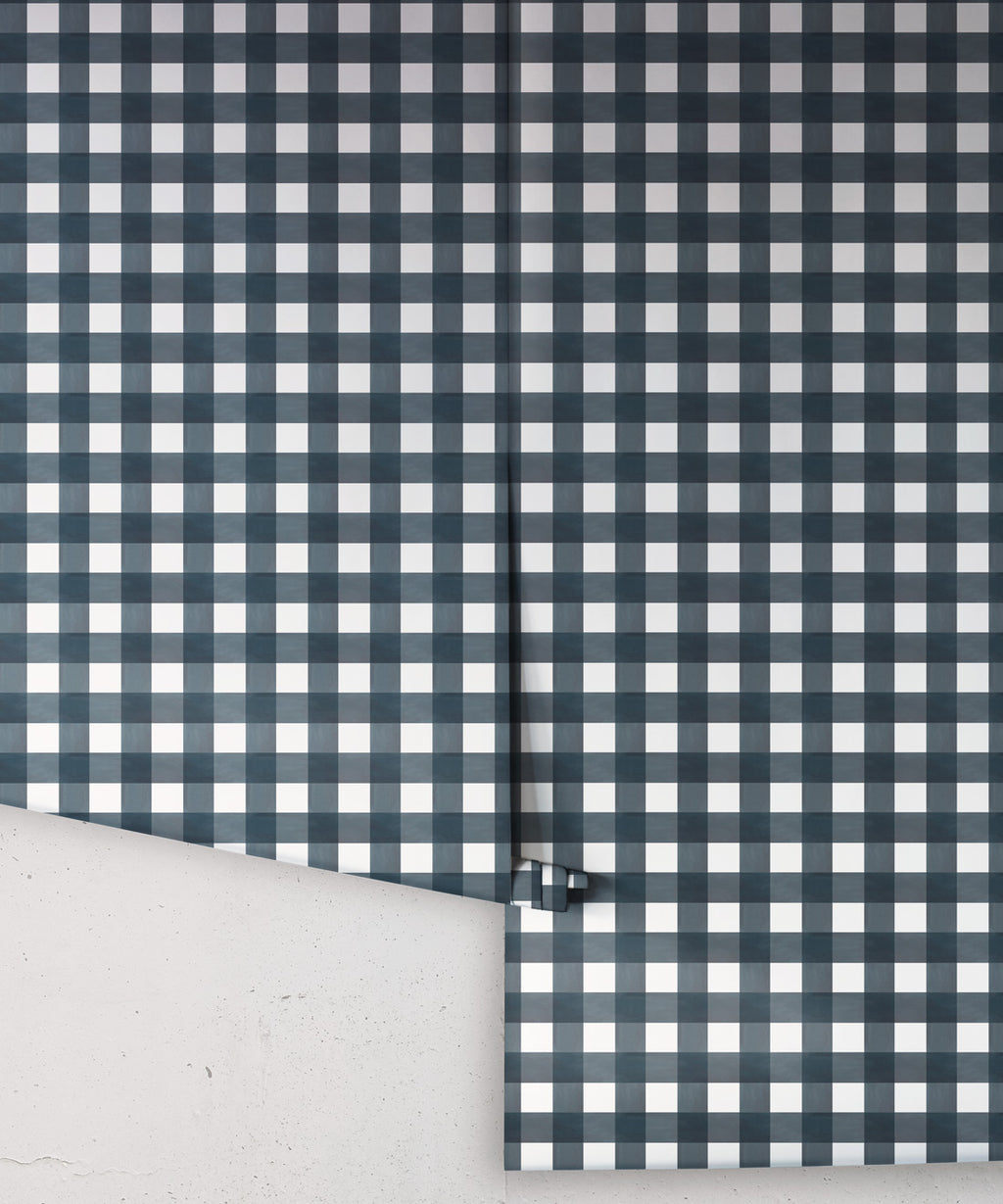 Check Wallpaper, Navy