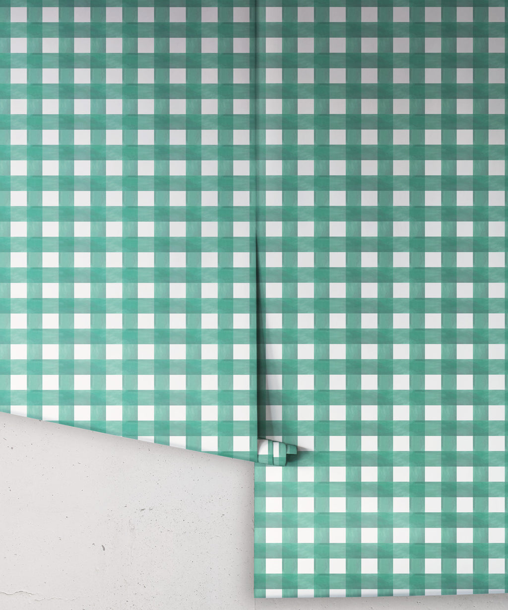 Check Wallpaper, Turquoise