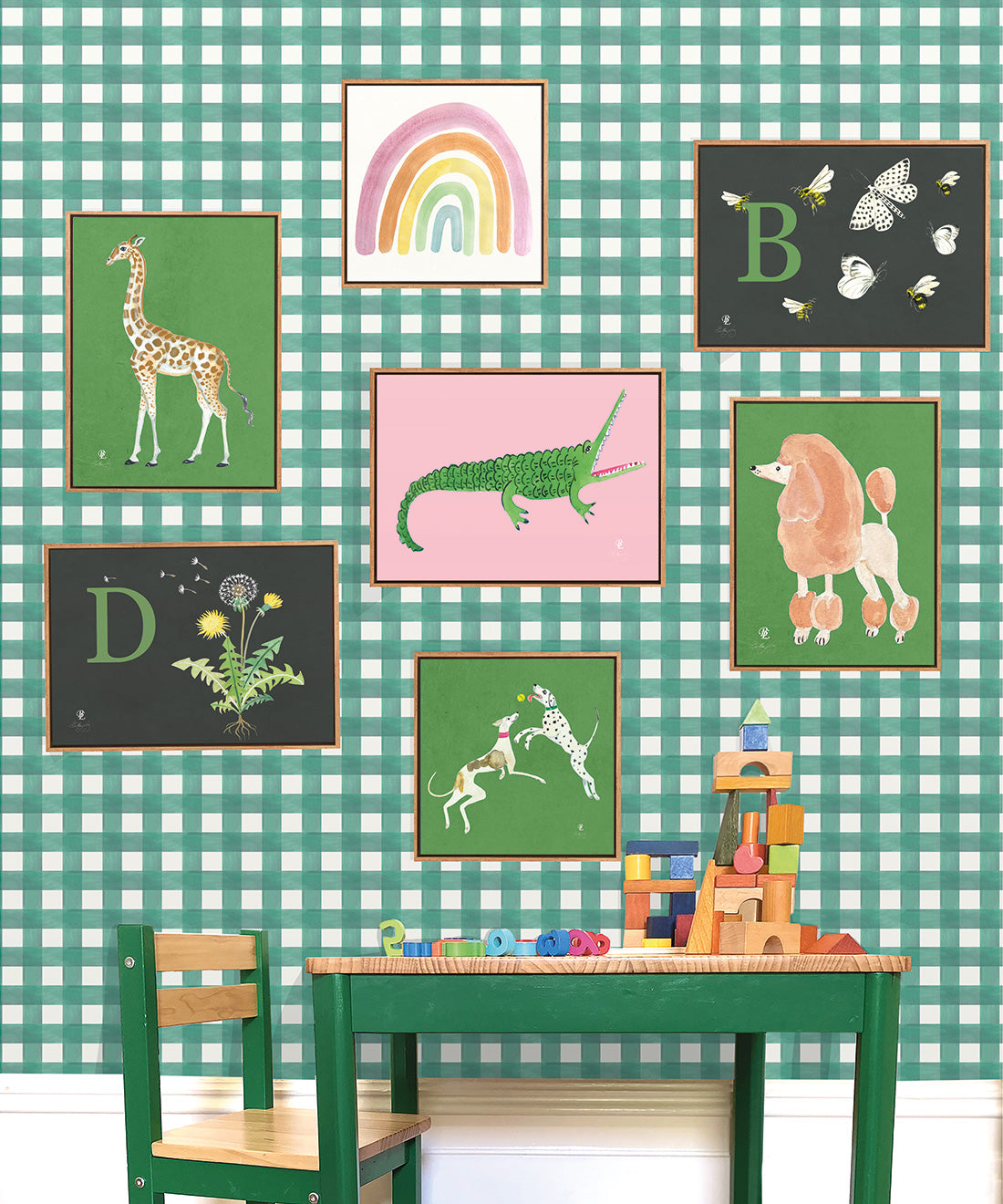 Check Wallpaper, Turquoise