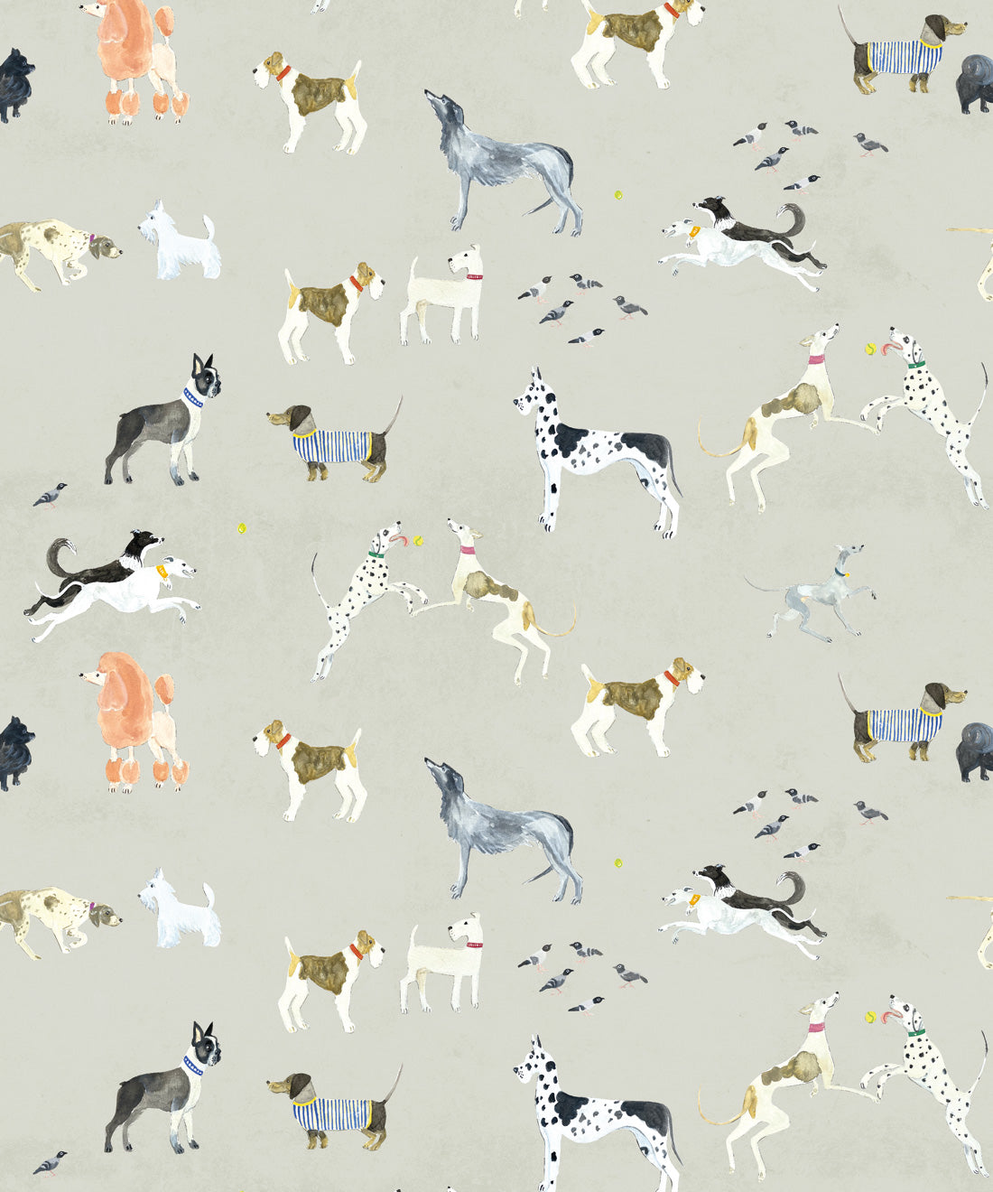 Doggies Wallpaper, Beige