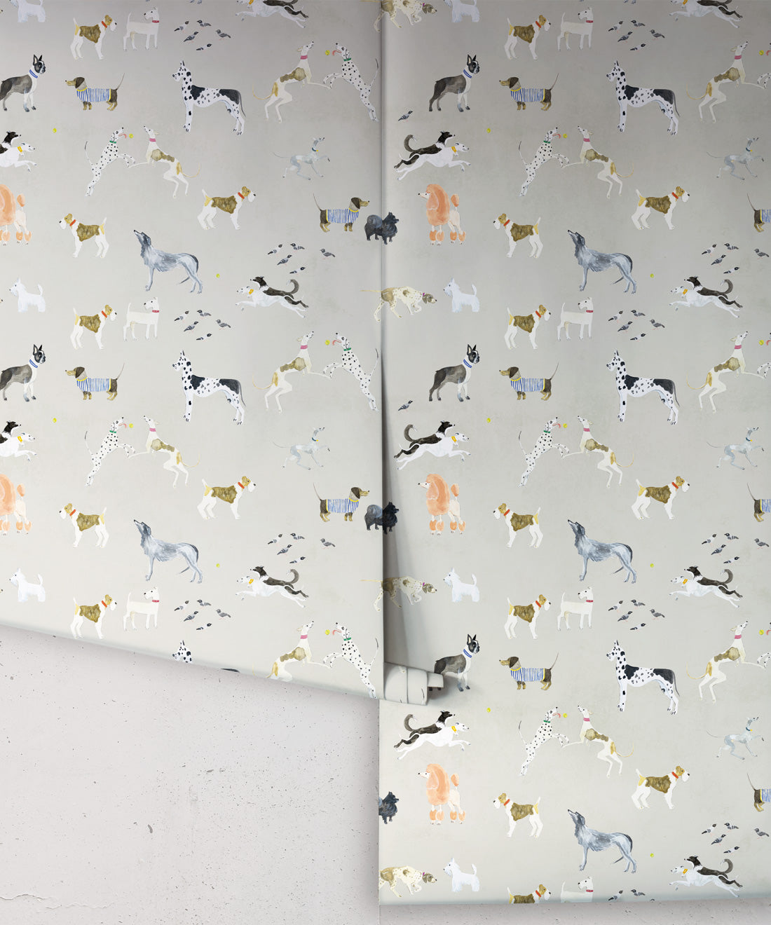 Doggies Wallpaper, Beige