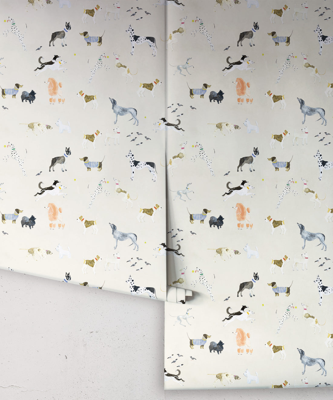 Doggies Wallpaper, Cream