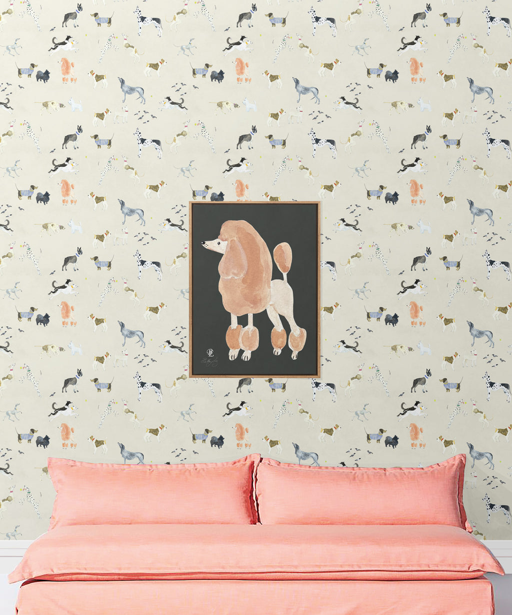 Doggies Wallpaper, Cream