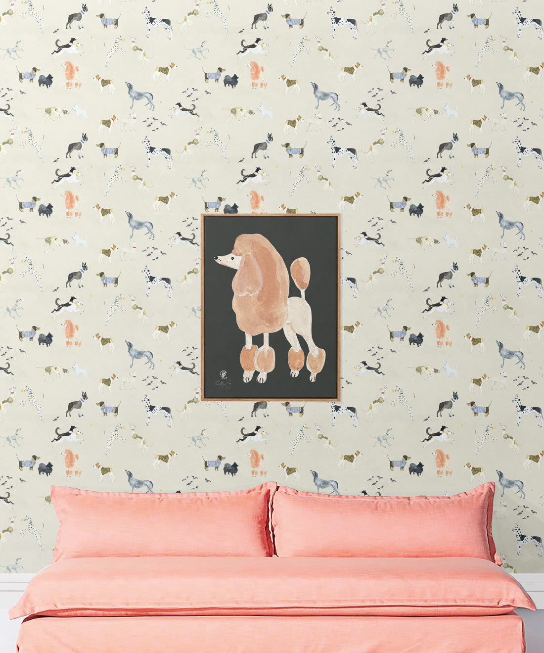 Doggies Wallpaper, Cream