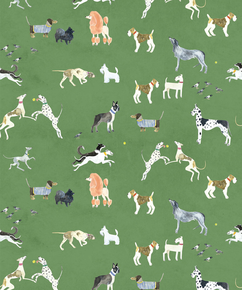 Doggies Wallpaper, Green