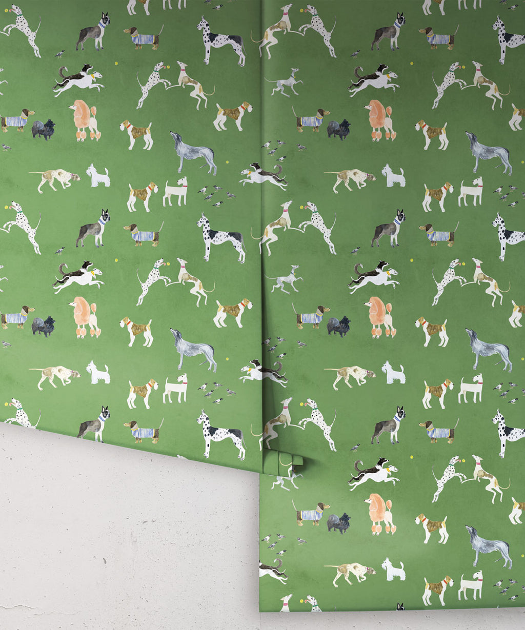 Doggies Wallpaper, Green