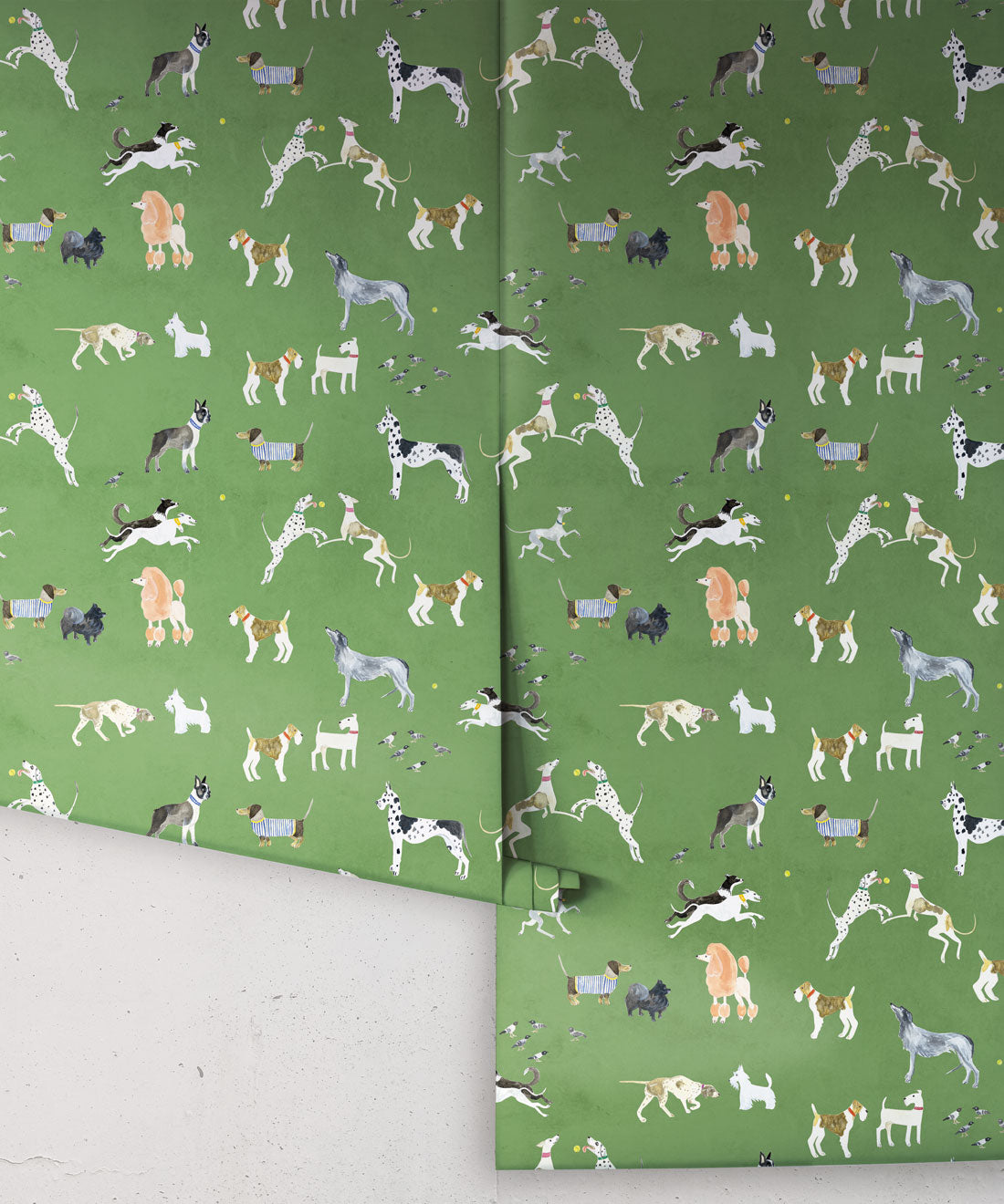 Doggies Wallpaper, Green