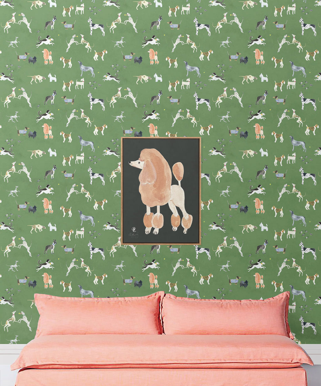 Doggies Wallpaper, Green