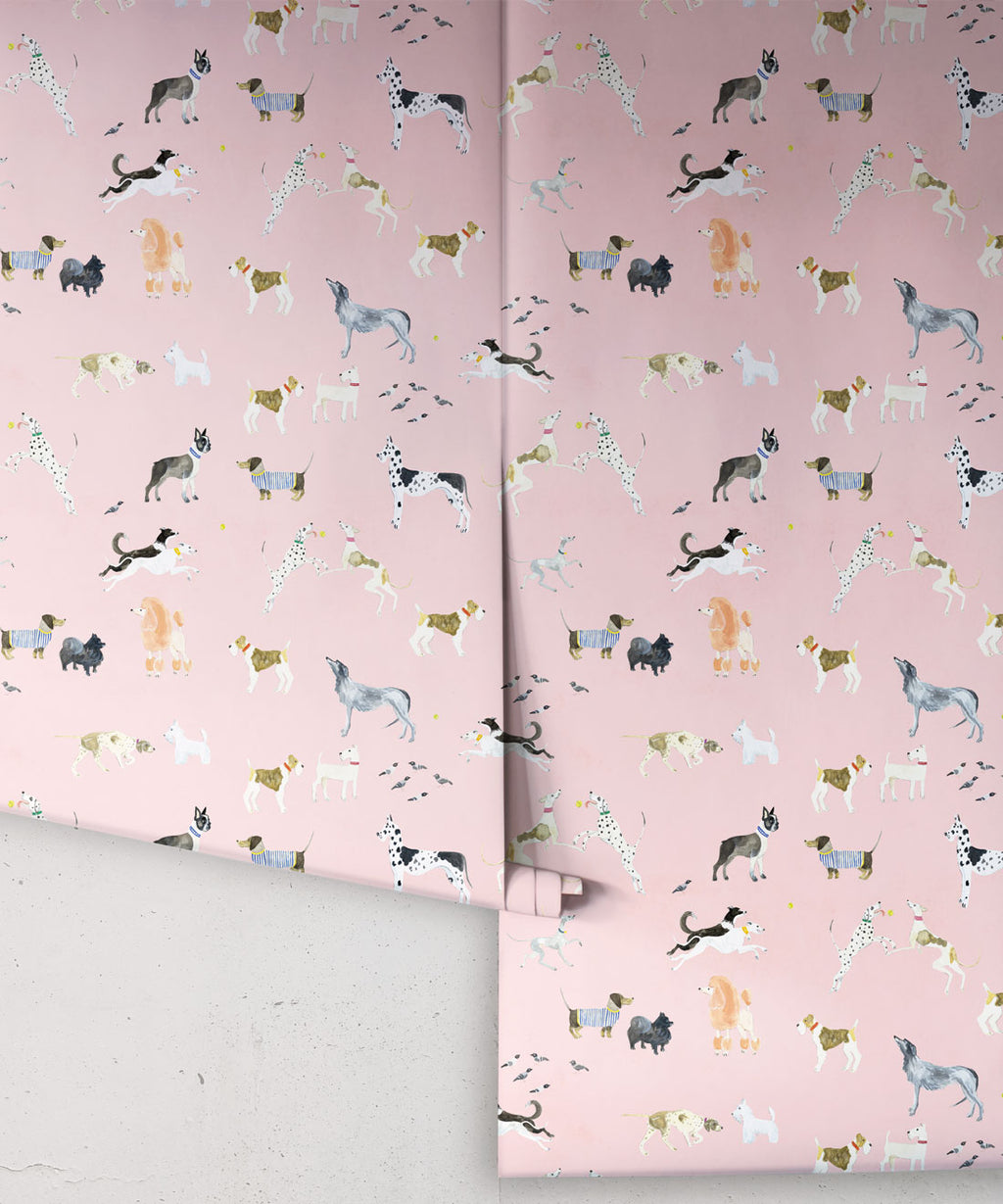 Doggies Wallpaper, Pink