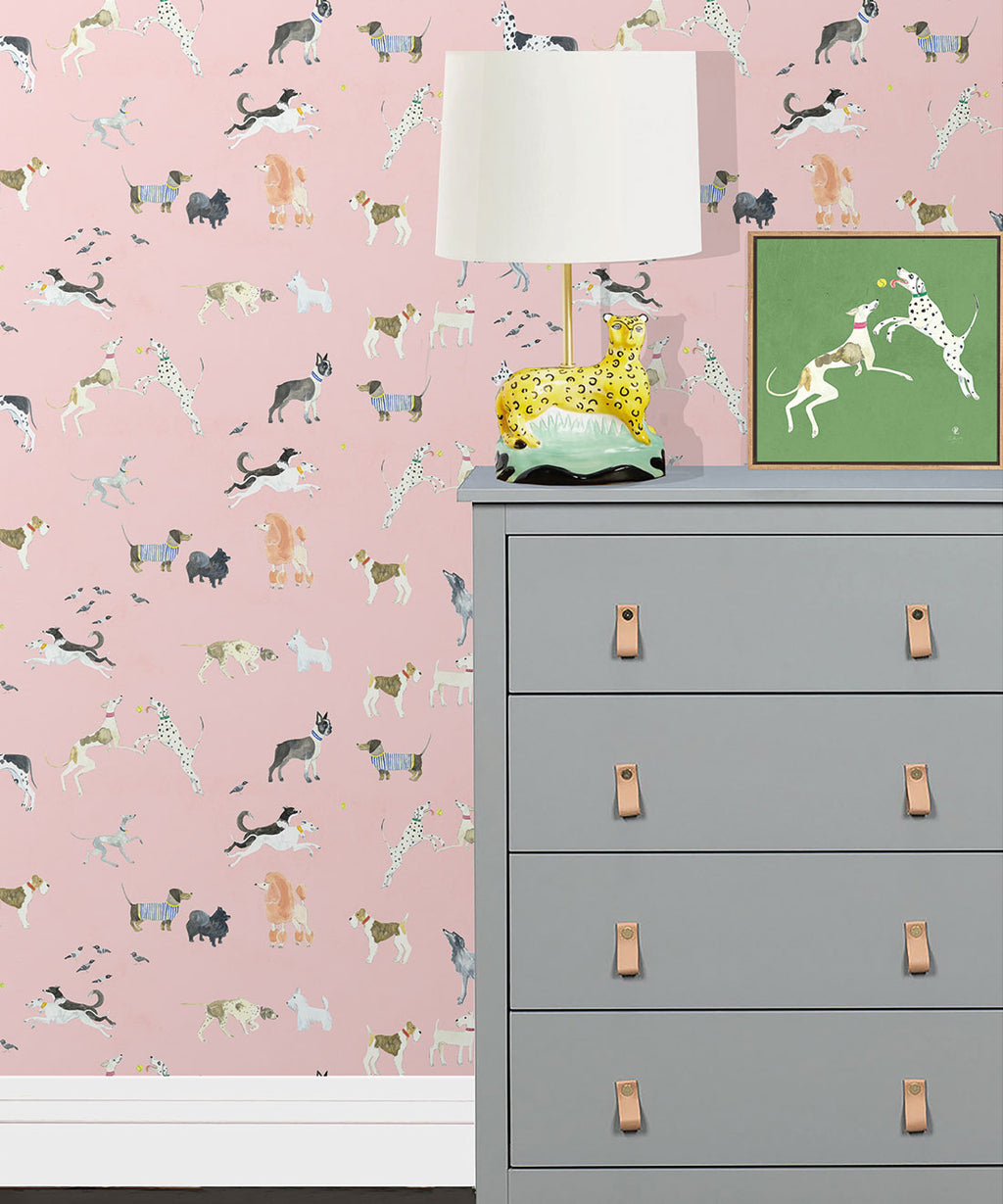 Doggies Wallpaper, Pink