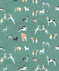 Doggies Wallpaper, Turquoise