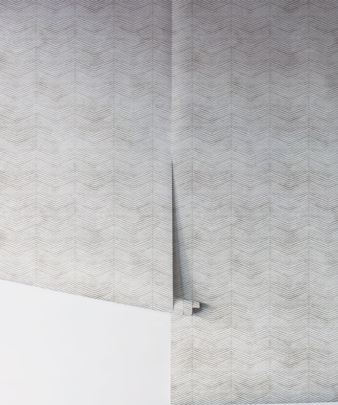 Painted Herringbone Wallpaper, Beige
