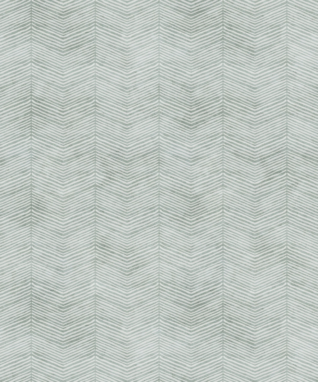Painted Herringbone Wallpaper, Sea Spray