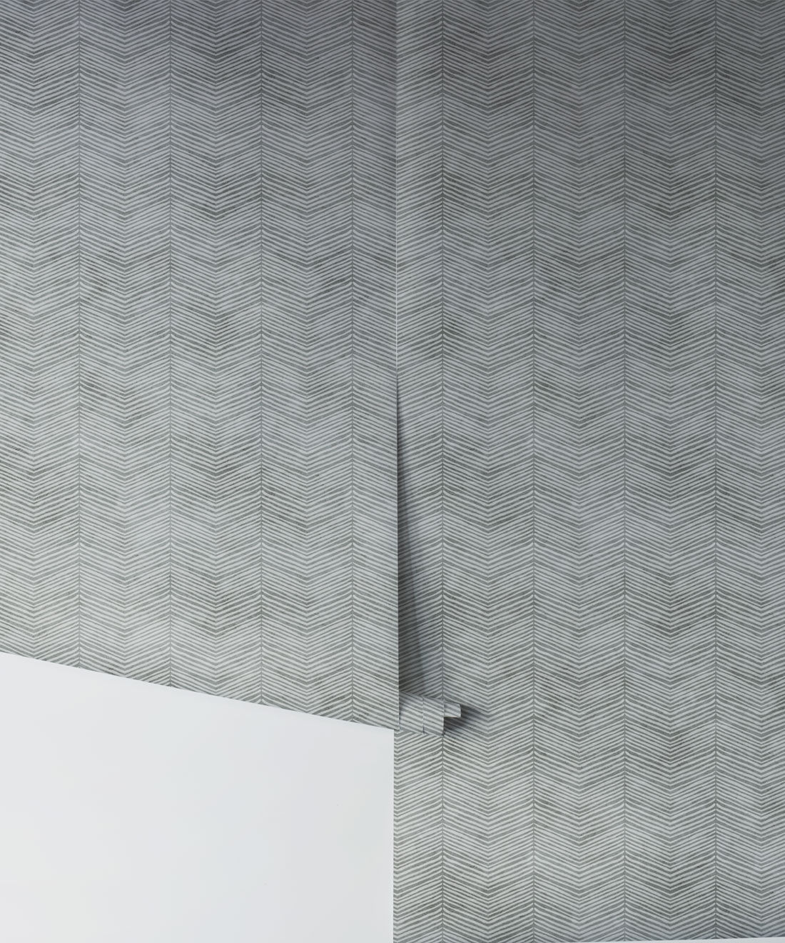 Painted Herringbone Wallpaper, Stone