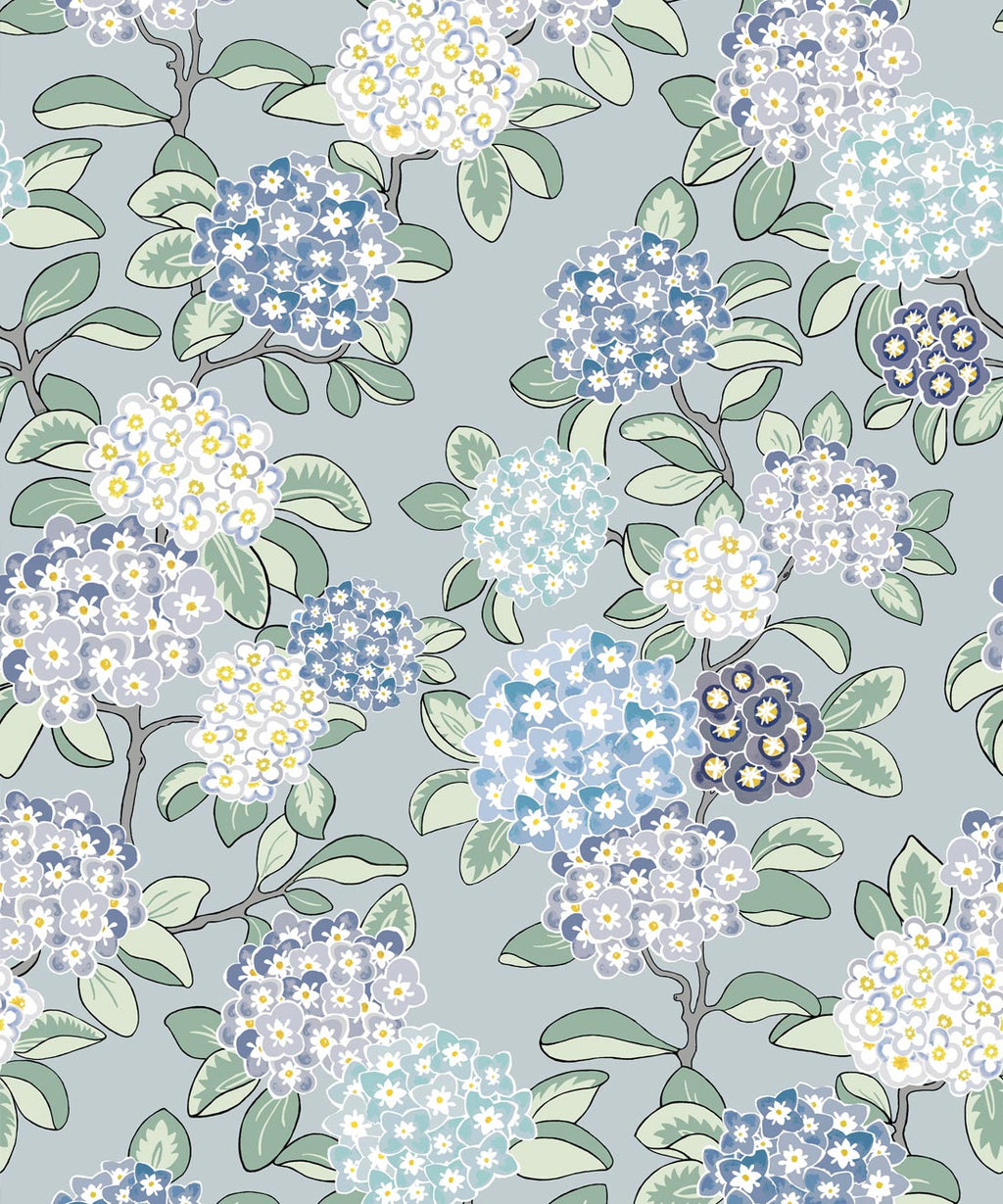 Hydrangea Wallpaper, Blue