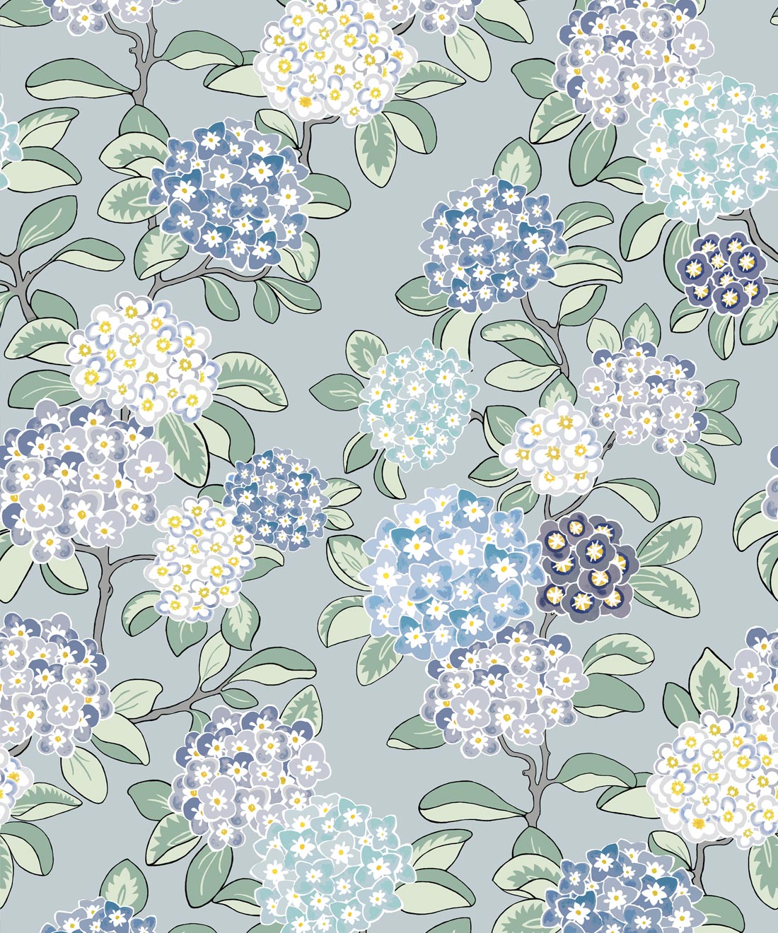 Hydrangea Wallpaper, Blue