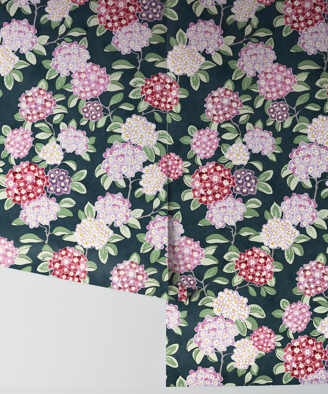 Hydrangea Wallpaper, Burgandy