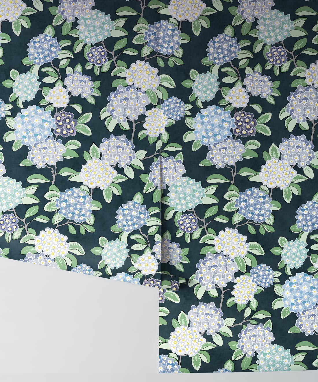 Hydrangea Wallpaper, Navy
