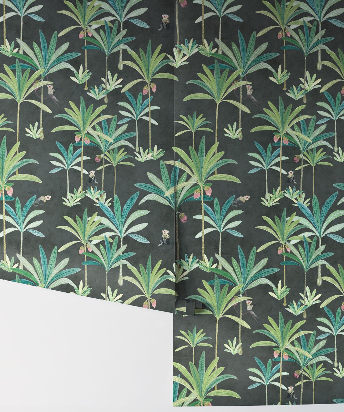 Monkey Palms Wallpaper, Charcoal