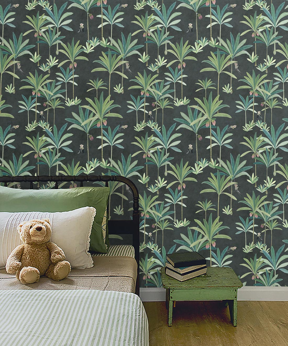 Monkey Palms Wallpaper, Charcoal