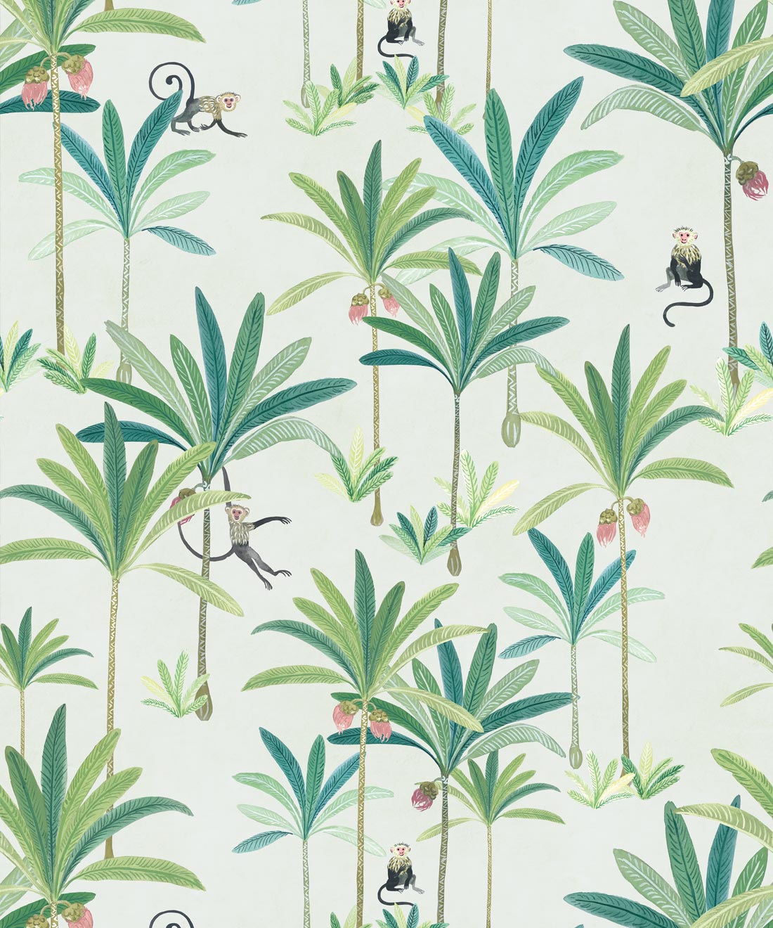 Monkey Palms Wallpaper, Cream