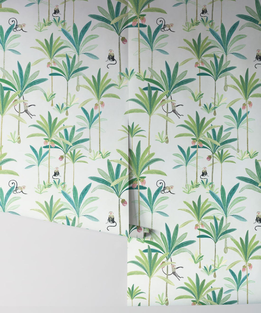 Monkey Palms Wallpaper, Cream