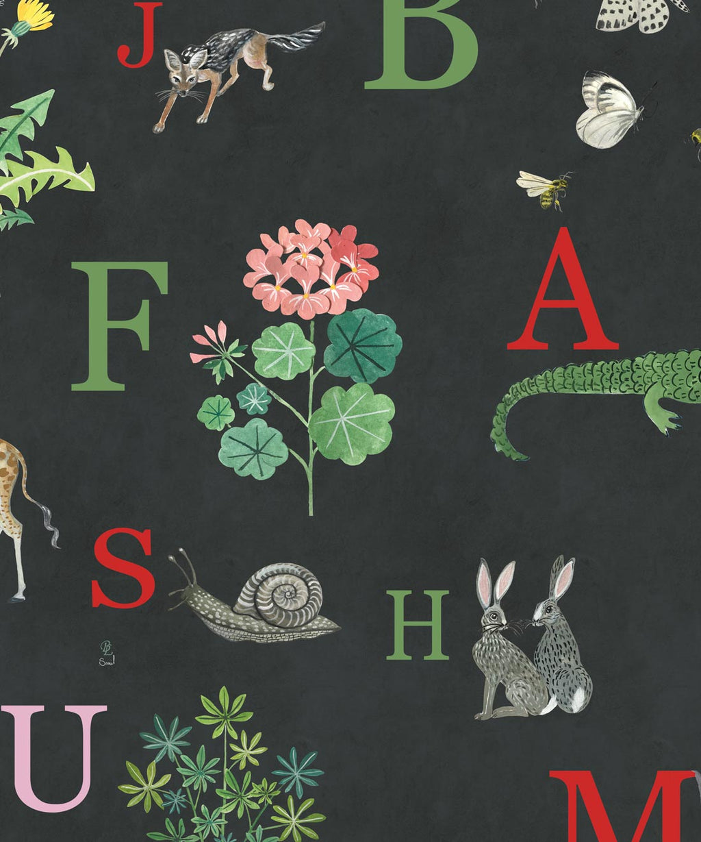 Noah’s ABC Wallpaper, Ebony