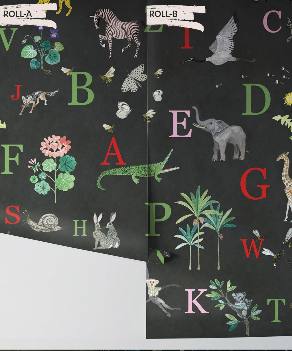 Noah’s ABC Wallpaper, Ebony